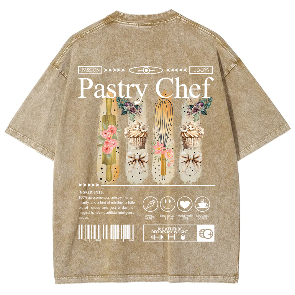 Pastry Chef Unisex Fit Washed T-Shirt