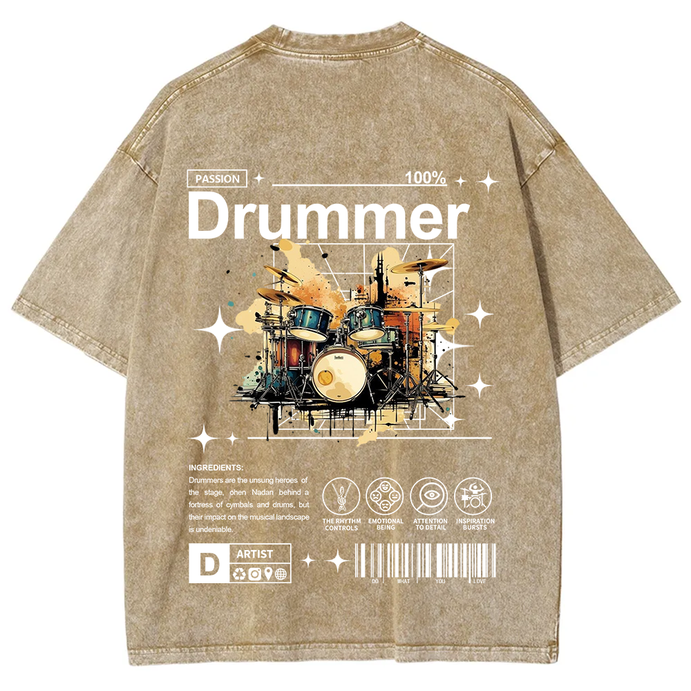 Drummer Unisex Fit Washed T-Shirt
