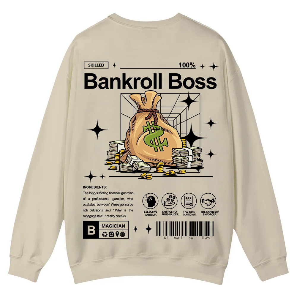 Bankroll Boss Casual Crewneck Sweatshirt wearishow