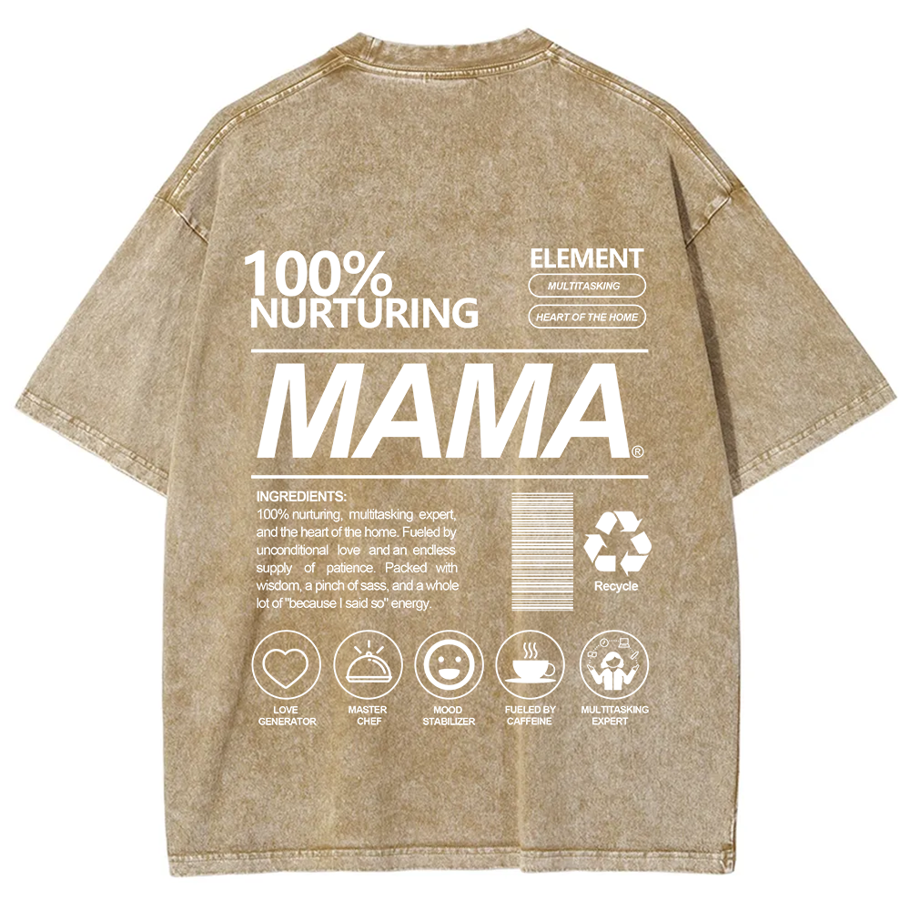 Mama Unisex Fit Washed T-Shirt