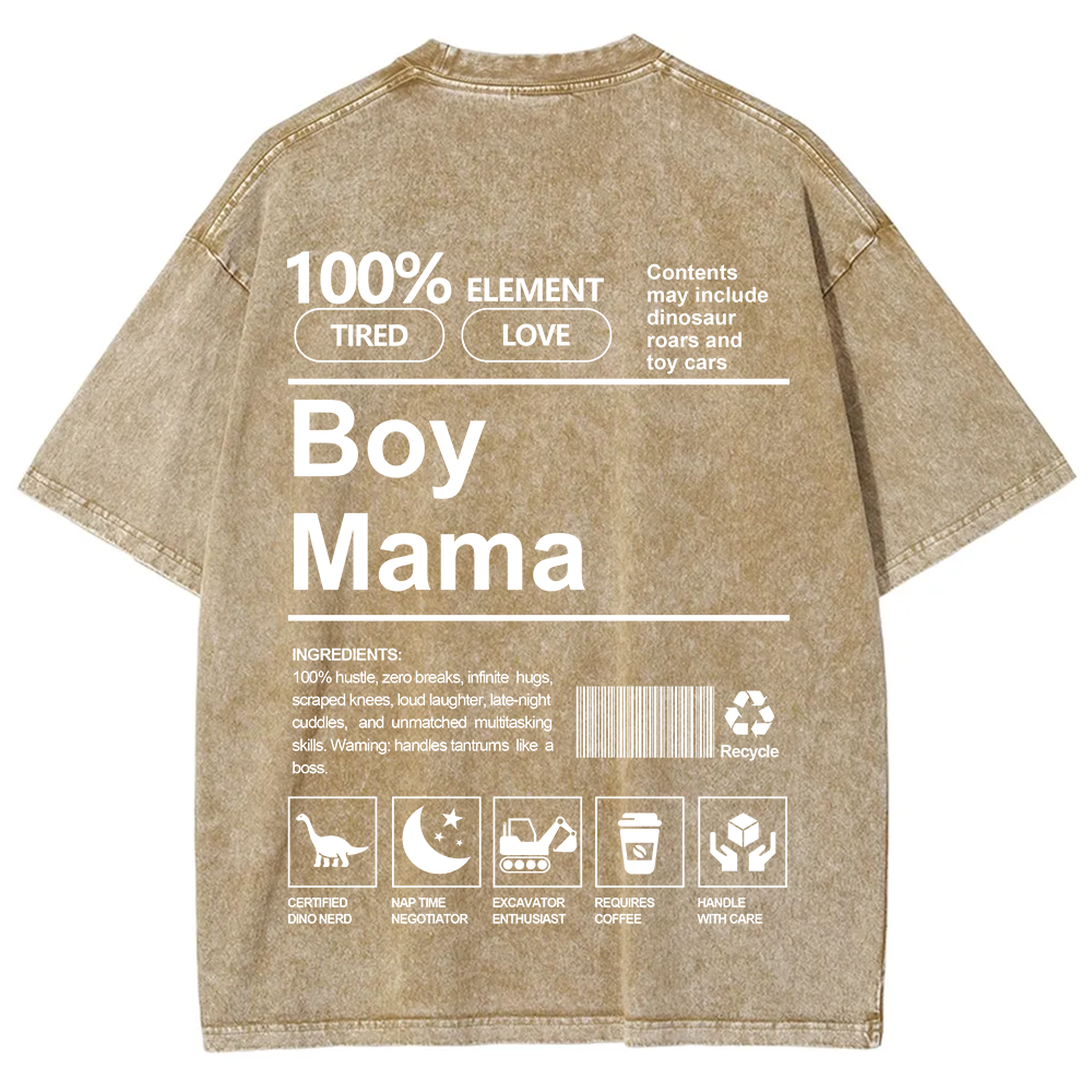 Boy Mama Unisex Fit Washed T-Shirt