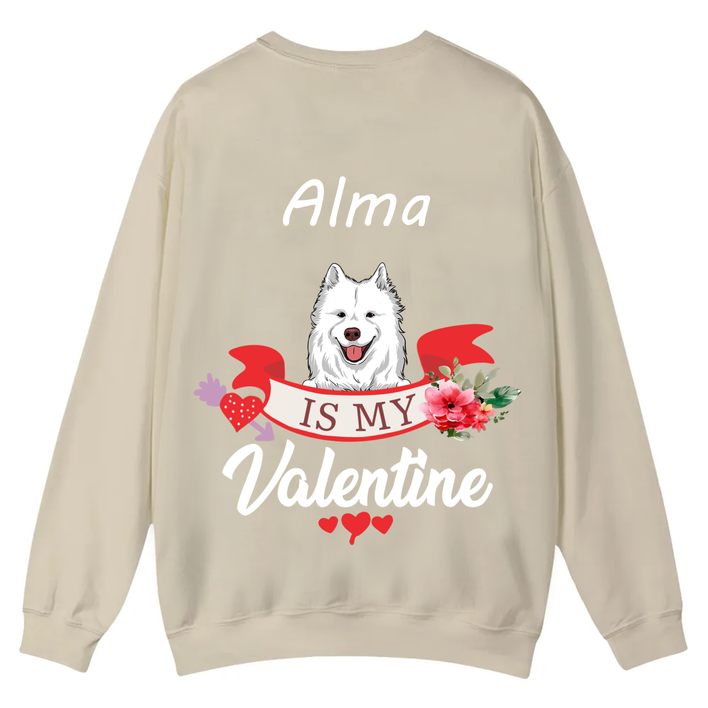 My Dog Is My Valentine Lover - Personalized Custom Unisex Casual Crewneck Sweatshirt