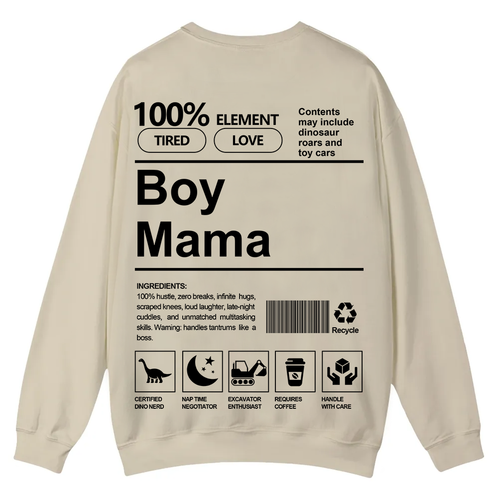 Boy Mama Casual Crewneck Sweatshirt wearishow