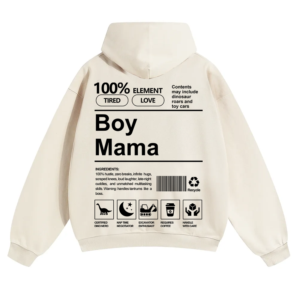 Boy Mama Unisex Solid Color Hoodie wearishow