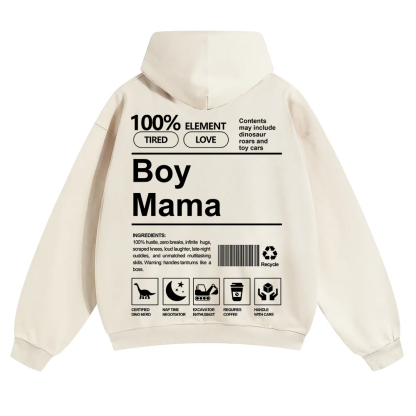 Boy Mama Unisex Solid Color Hoodie wearishow
