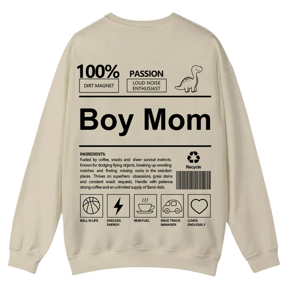 Boy Mom Casual Crewneck Sweatshirt wearishow