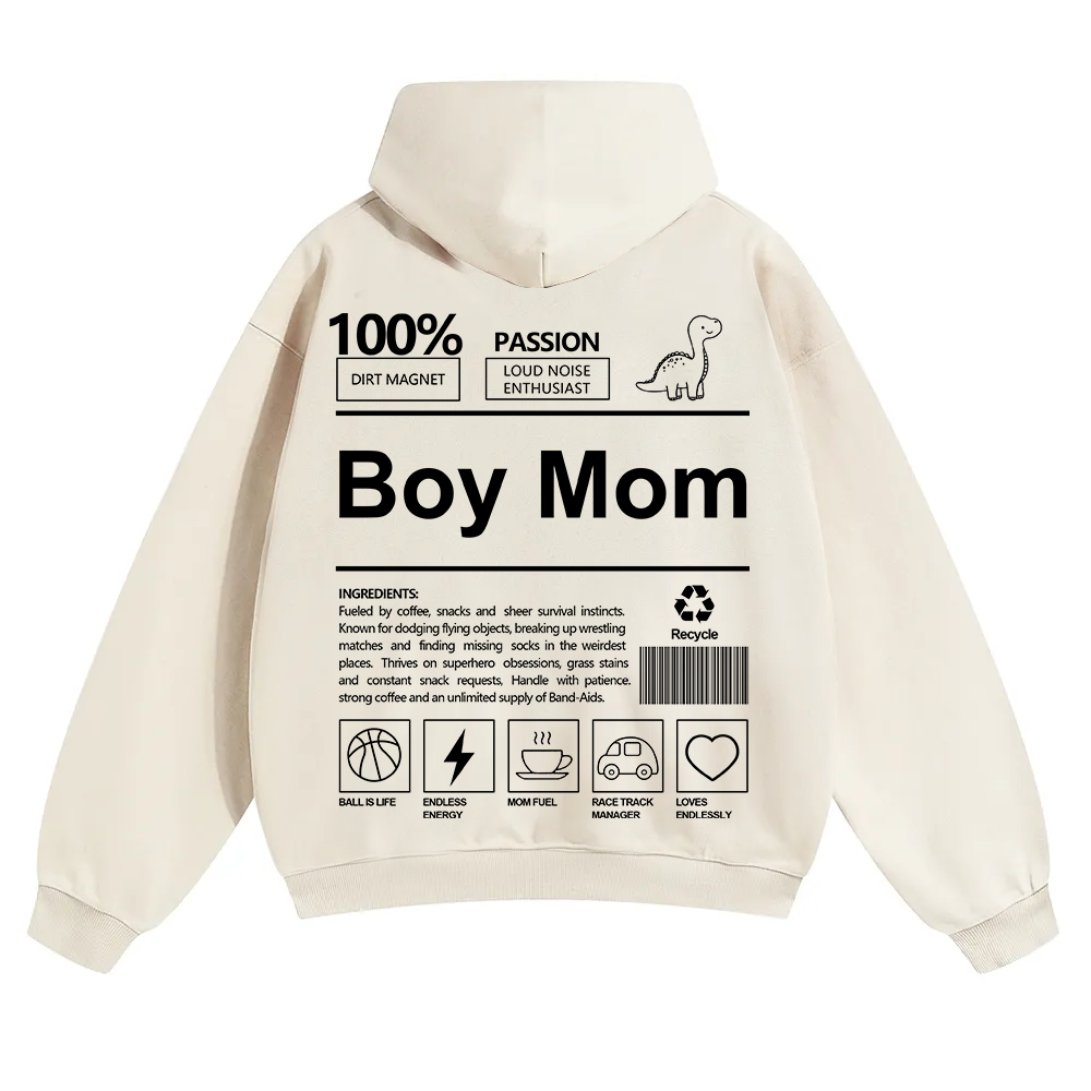 Boy Mom Unisex Solid Color Hoodie wearishow