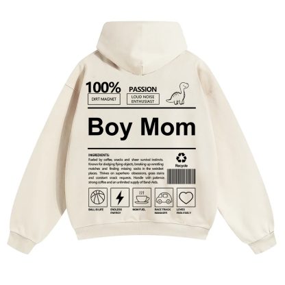 Boy Mom Unisex Solid Color Hoodie wearishow