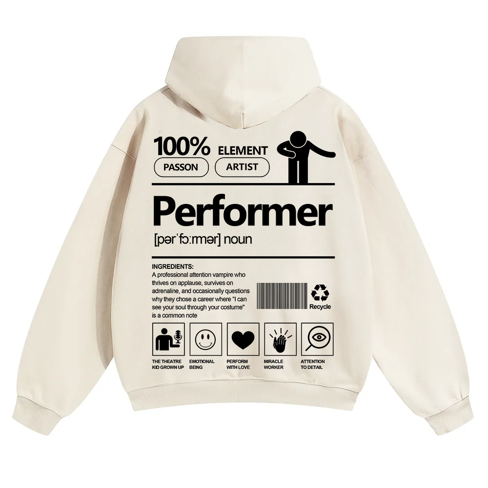 Performer Unisex Solid Color Hoodie wearishow