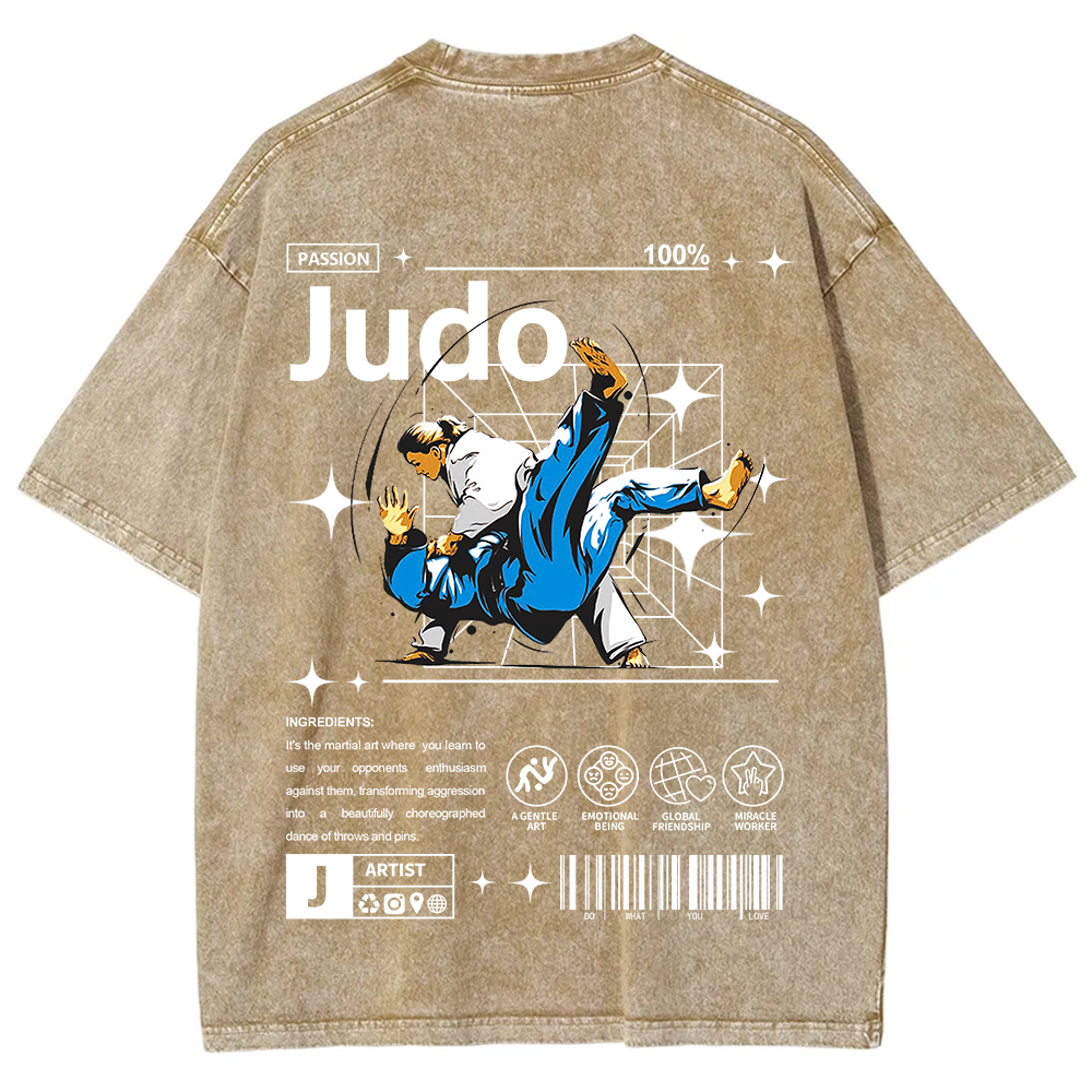 Judo Unisex Fit Washed T-Shirt