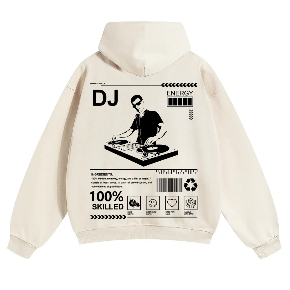 DJ Unisex Solid Color Hoodie wearishow
