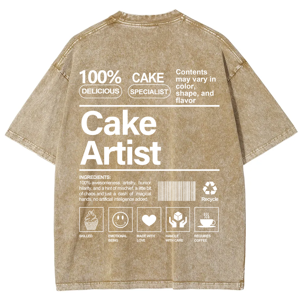 Cake Artist Unisex Fit Washed T-Shirt