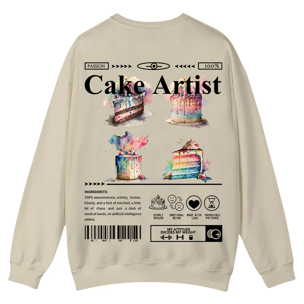 Cake Artist Casual Crewneck Sweatshirt wearishow