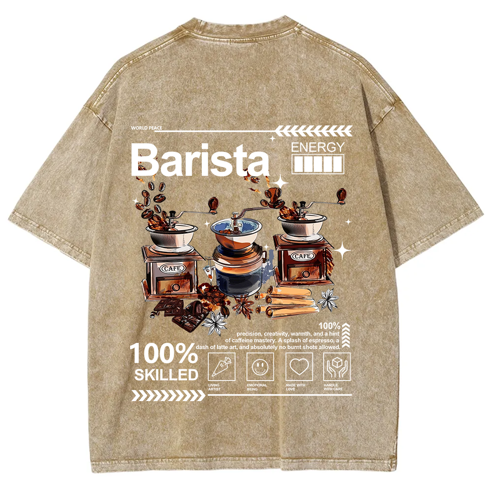 Barista Unisex Fit Washed T-Shirt