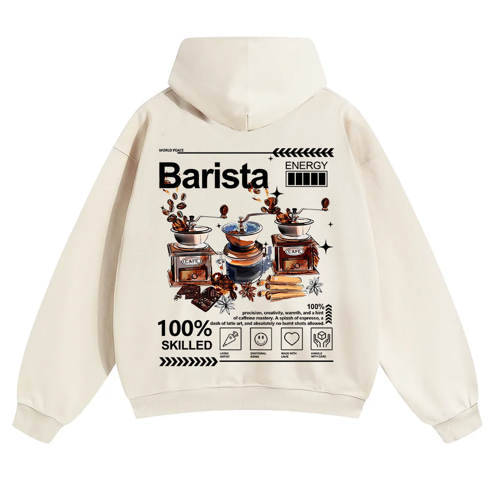 Barista Unisex Solid Color Hoodie wearishow