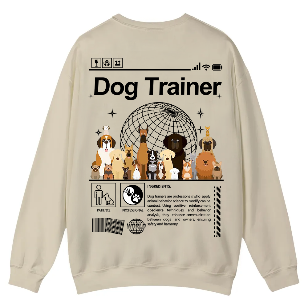Dog Trainer Casual Crewneck Sweatshirt wearishow