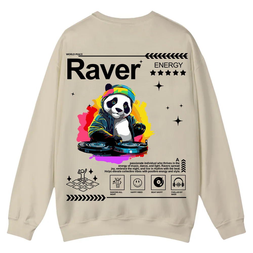 Raver Casual Crewneck Sweatshirt wearishow