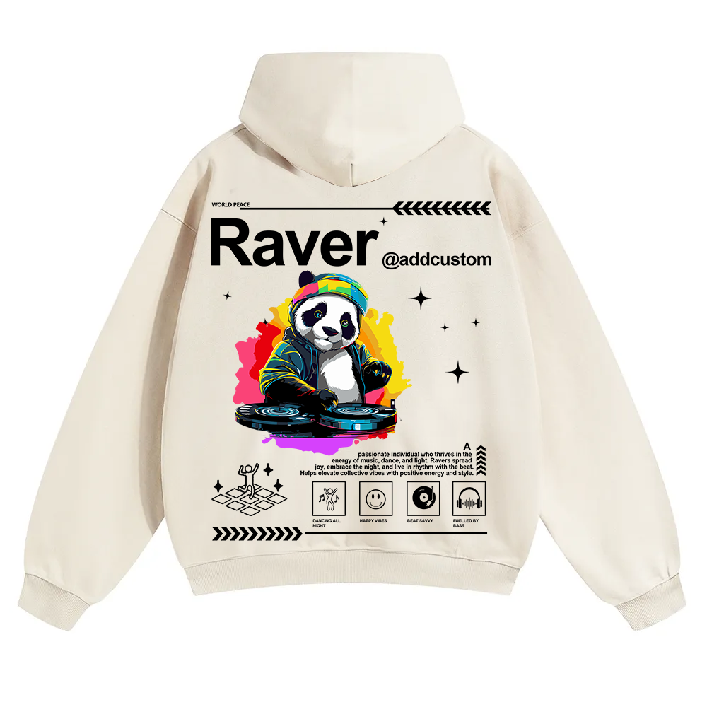 Addcustom Raver Unisex Solid Color Hoodie wearishow