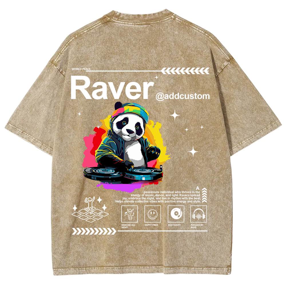 Addcustom Raver Unisex Fit Washed T-Shirt