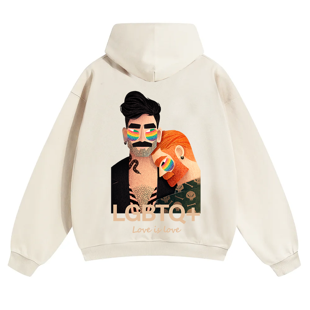 Lgbtq+ Love Is Love Unisex Solid Color Hoodie wearishow
