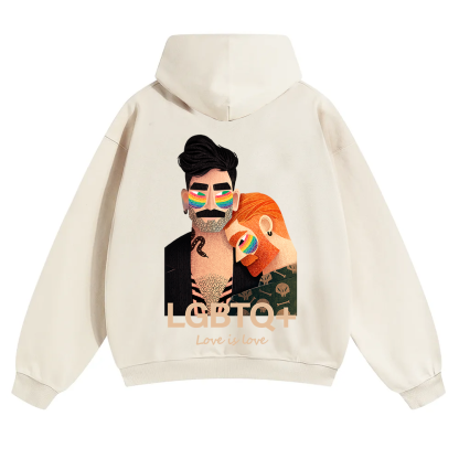 Lgbtq+ Love Is Love Unisex Solid Color Hoodie wearishow