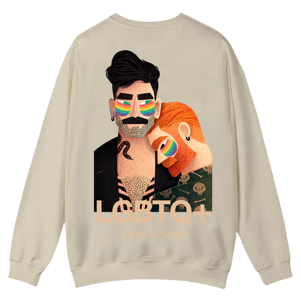 Lgbtq+ Love Is Love Casual Crewneck Sweatshirt wearishow
