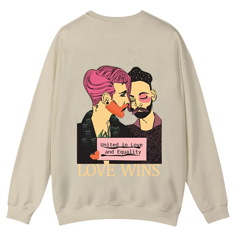 United in Love and Equality Love Wins Casual Crewneck Sweatshirt wearishow