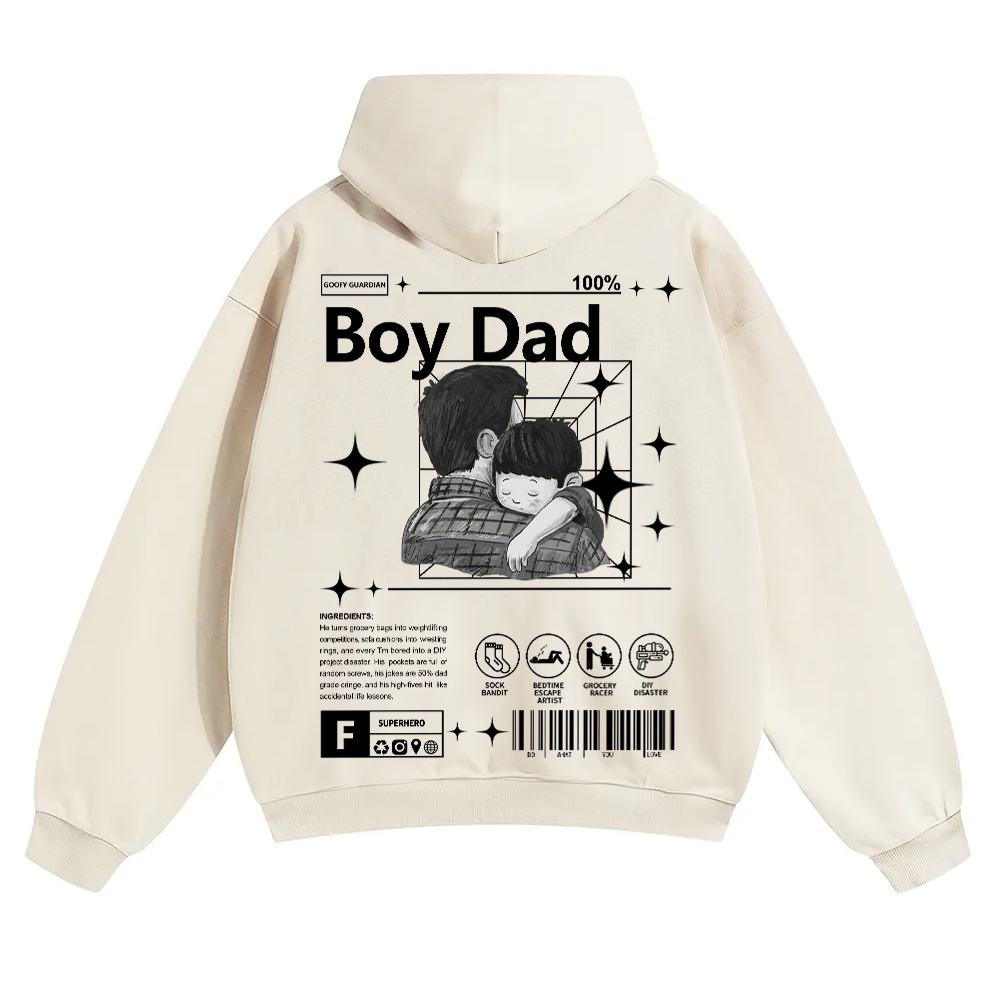 Boy Dad Unisex Solid Color Hoodie wearishow