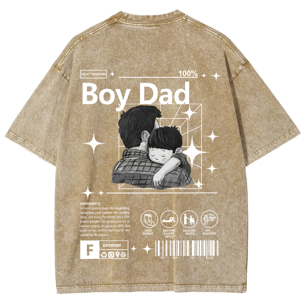 Boy Dad Unisex Fit Washed T-Shirt