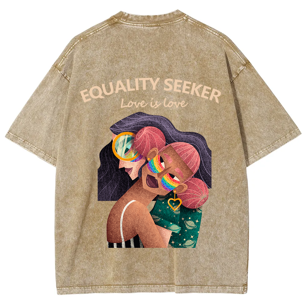 Equality Seeker Love Is Love Unisex Fit Washed T-Shirt