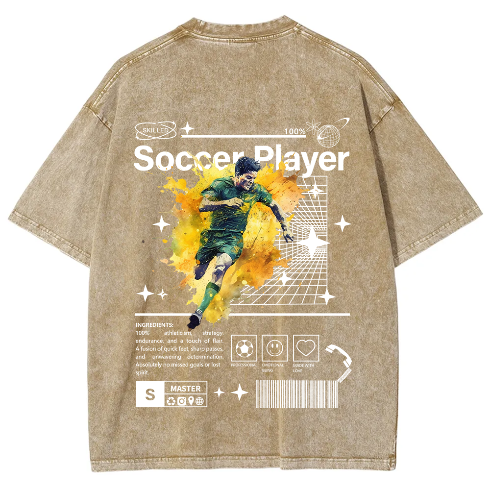 Soccer Player Unisex Fit Washed T-Shirt