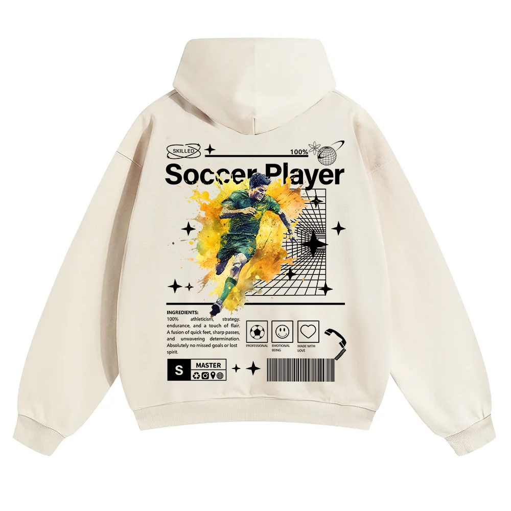 Soccer Player Unisex Solid Color Hoodie wearishow