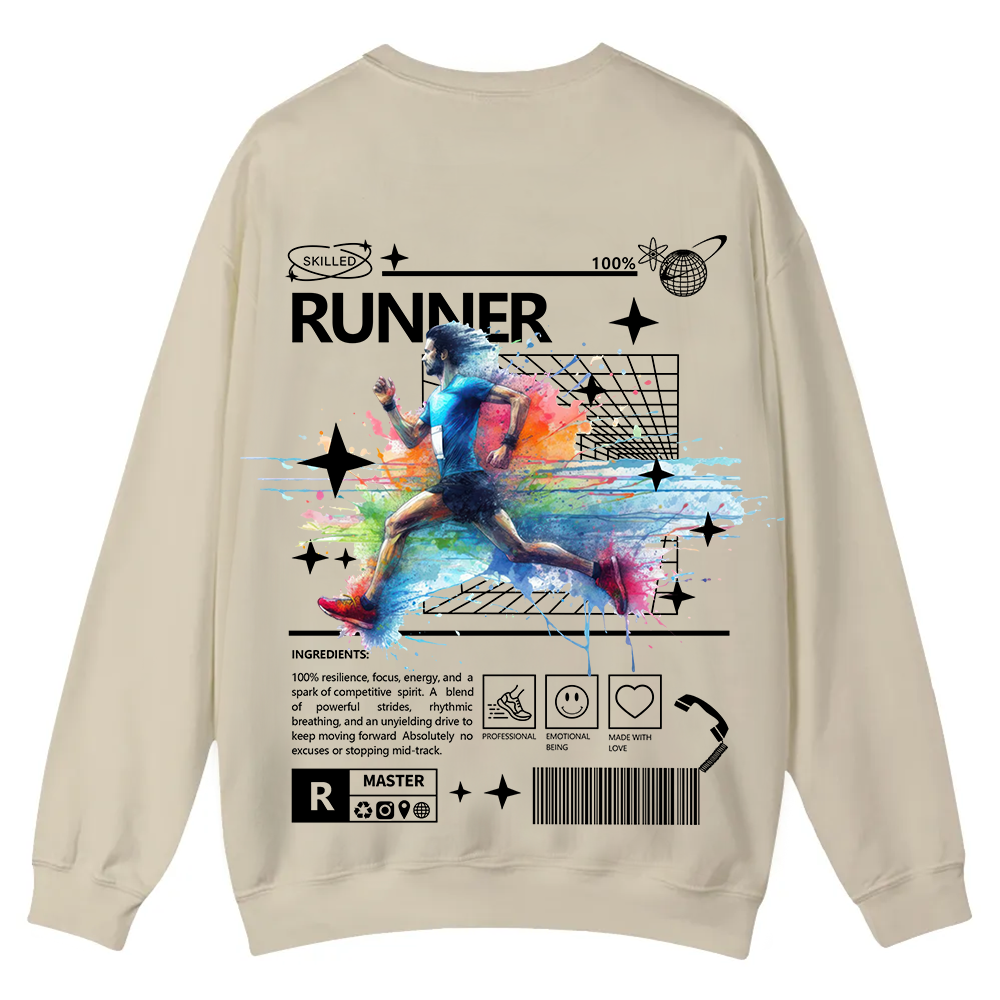 Runner Casual Crewneck Sweatshirt wearishow