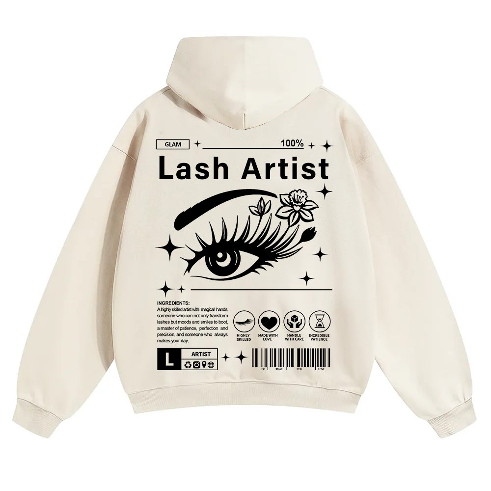 Lash Artist Unisex Solid Color Hoodie wearishow