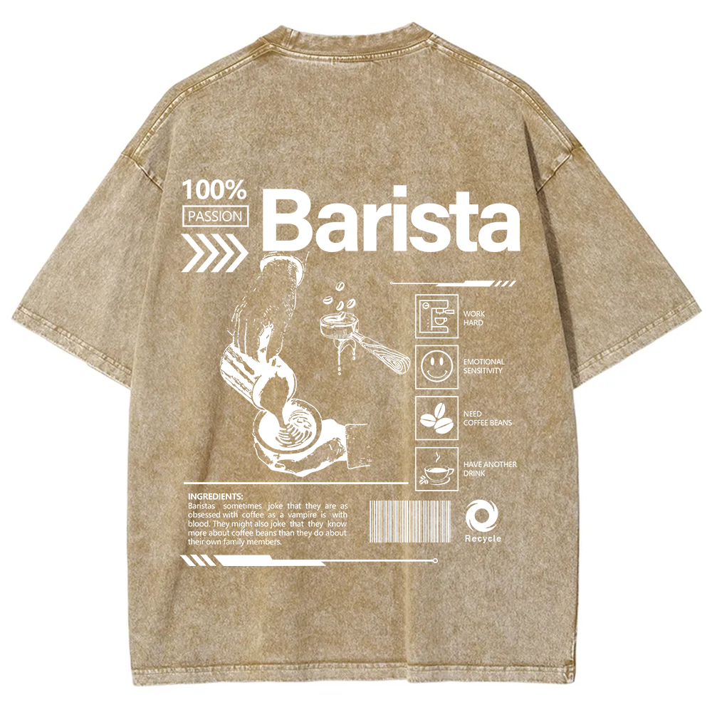 Barista Unisex Fit Washed T-Shirt