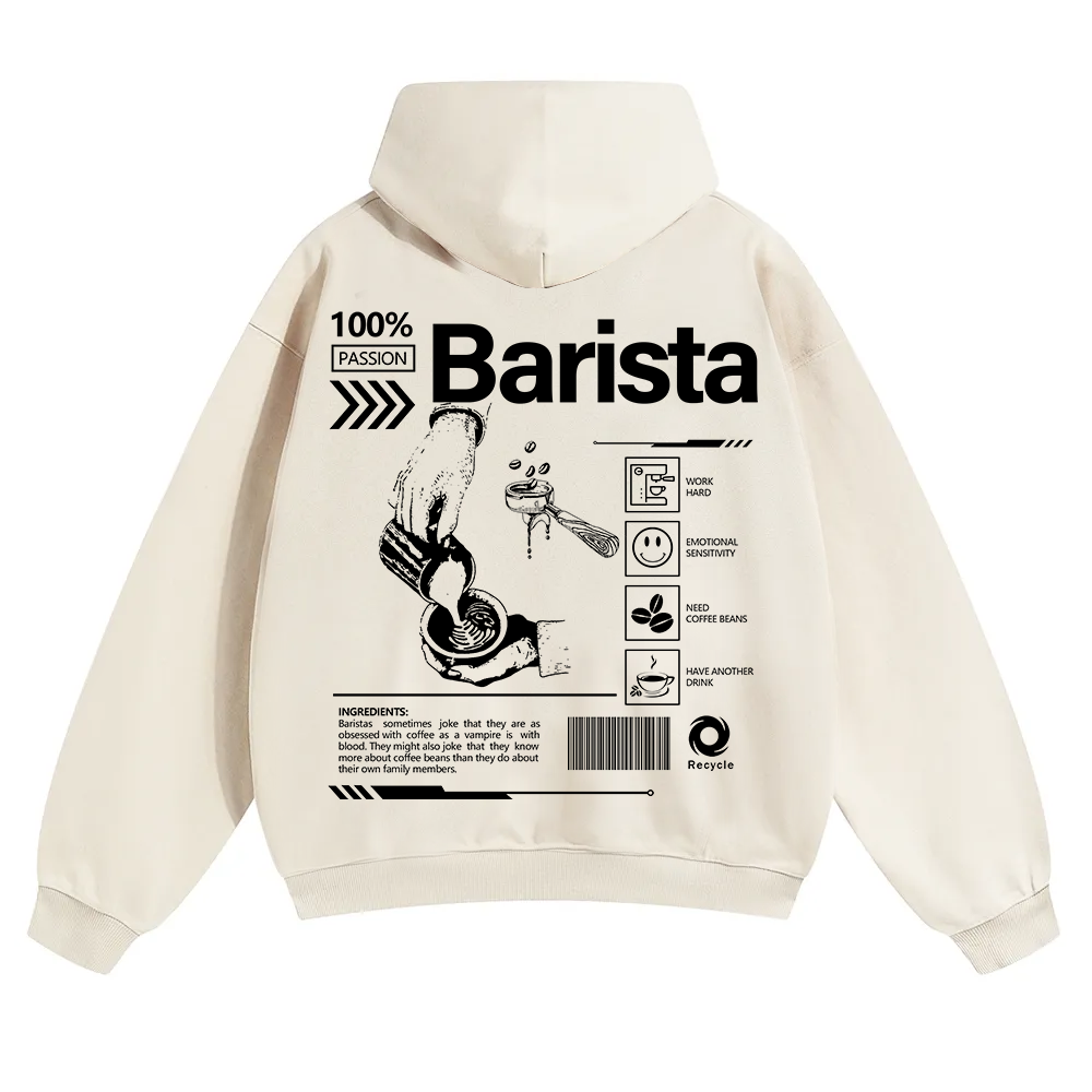 Barista Unisex Solid Color Hoodie wearishow