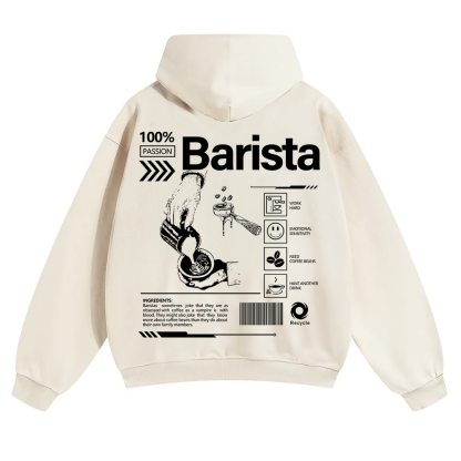 Barista Unisex Solid Color Hoodie wearishow