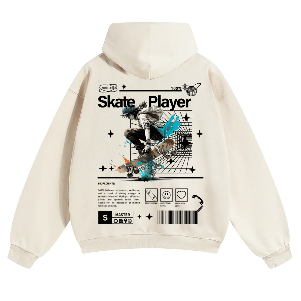 Skate Player  Unisex Solid Color Hoodie wearishow
