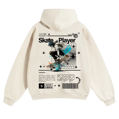 Skate Player  Unisex Solid Color Hoodie wearishow