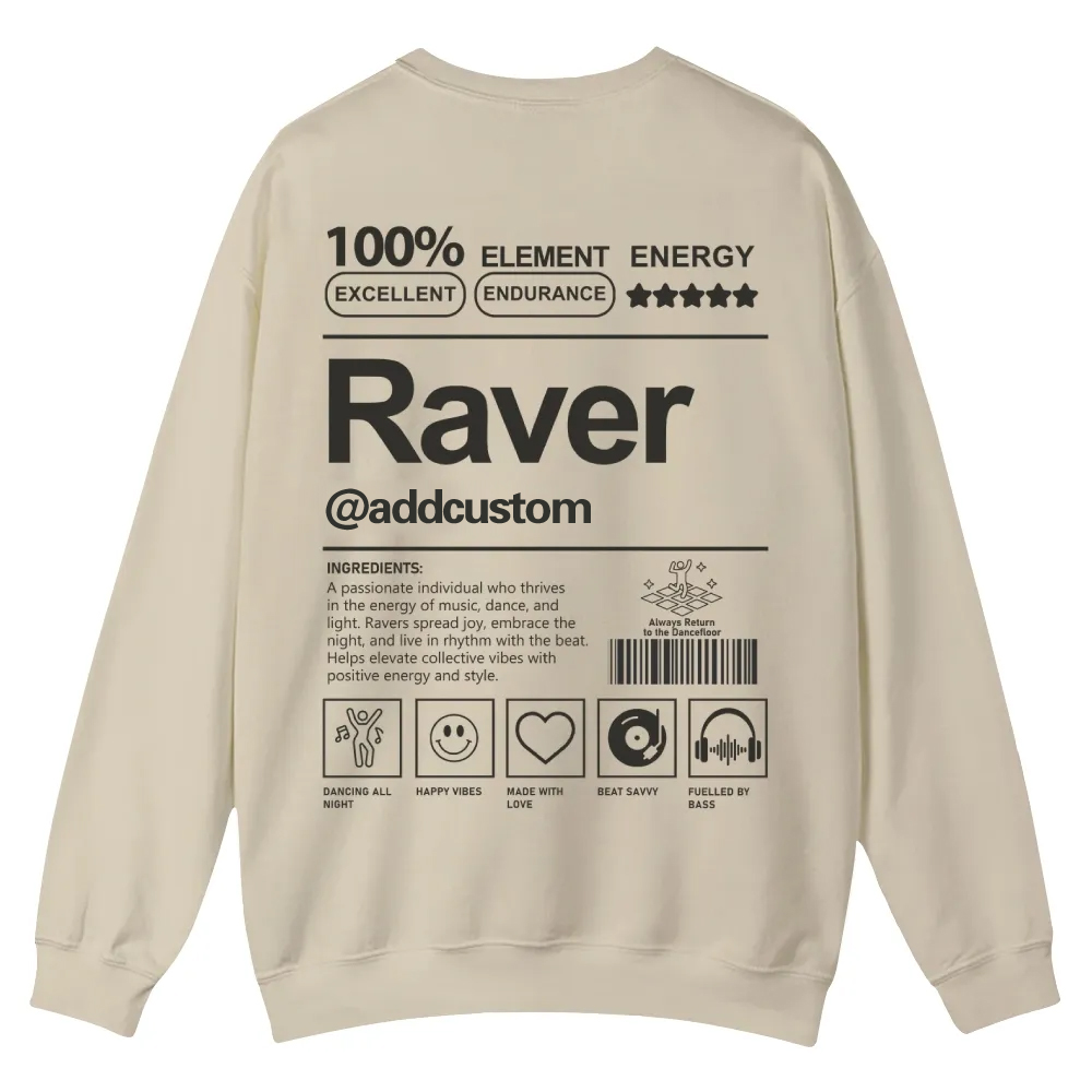 Addcustom Raver Casual Crewneck Sweatshirt wearishow
