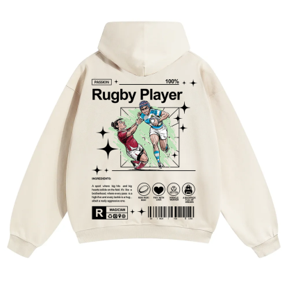 Rugby Player Unisex Solid Color Hoodie wearishow