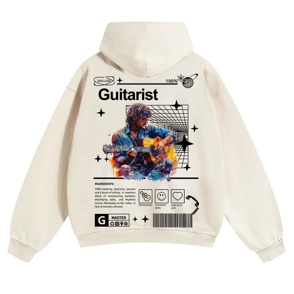 Guitarist Unisex Solid Color Hoodie wearishow