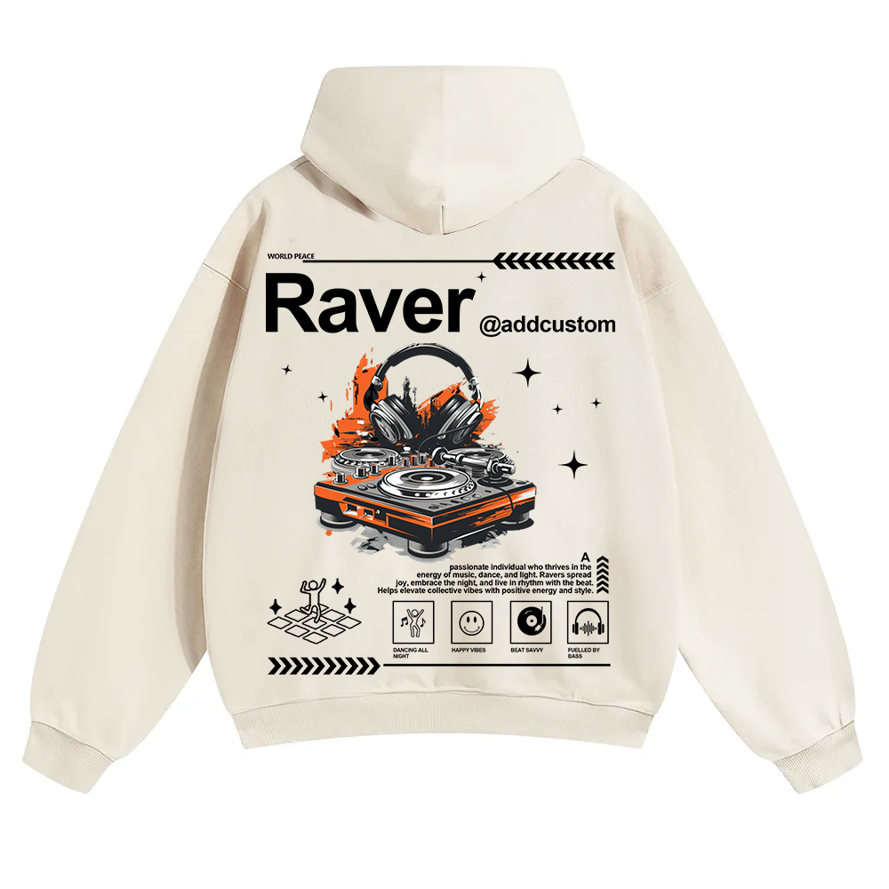 Addcustom Raver Unisex Solid Color Hoodie wearishow