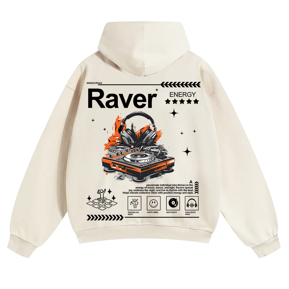 Raver Unisex Solid Color Hoodie wearishow