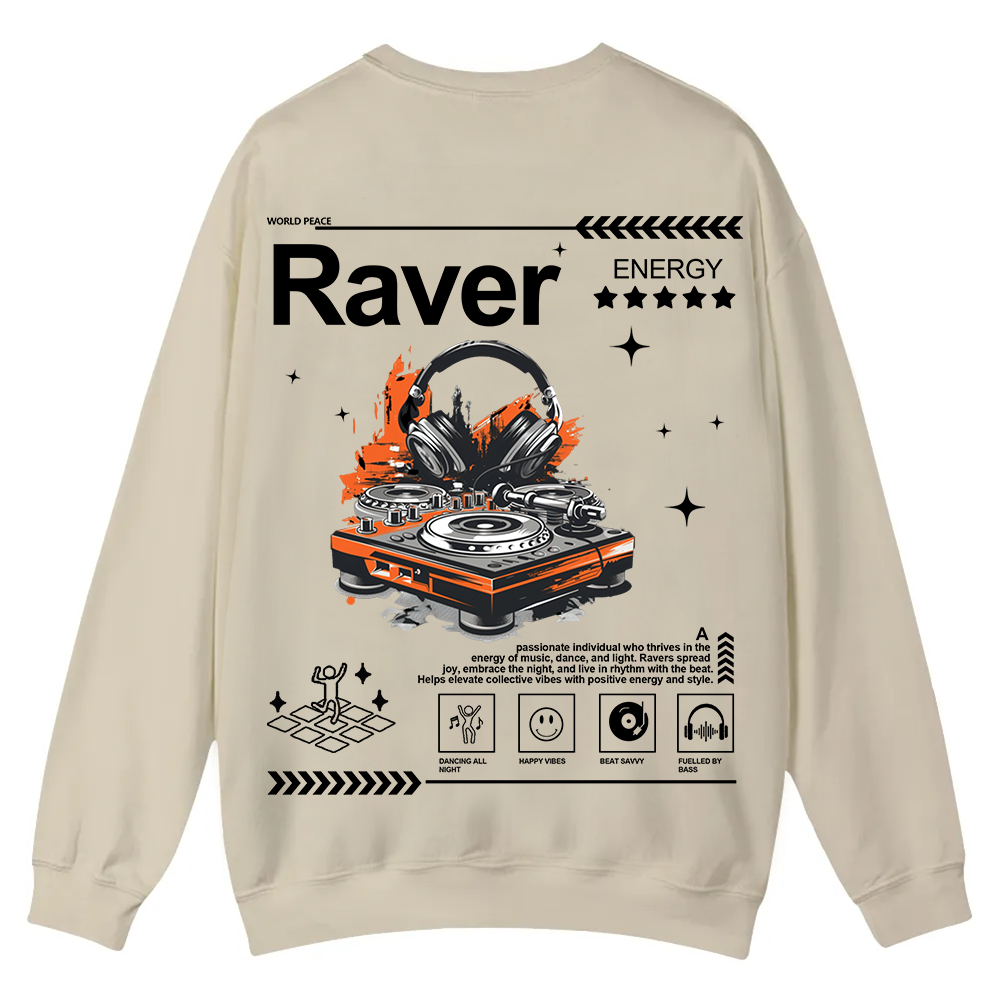 Raver Casual Crewneck Sweatshirt wearishow