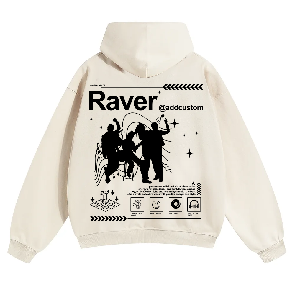 Addcustom Raver Unisex Solid Color Hoodie wearishow