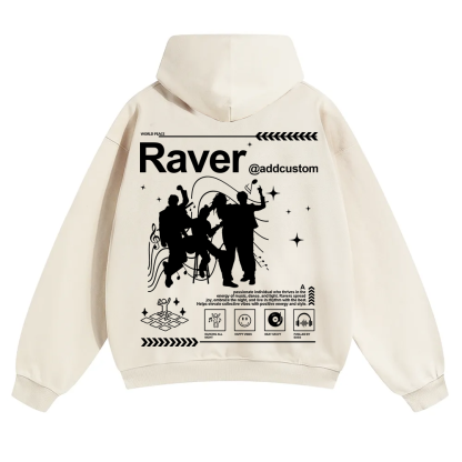 Addcustom Raver Unisex Solid Color Hoodie wearishow