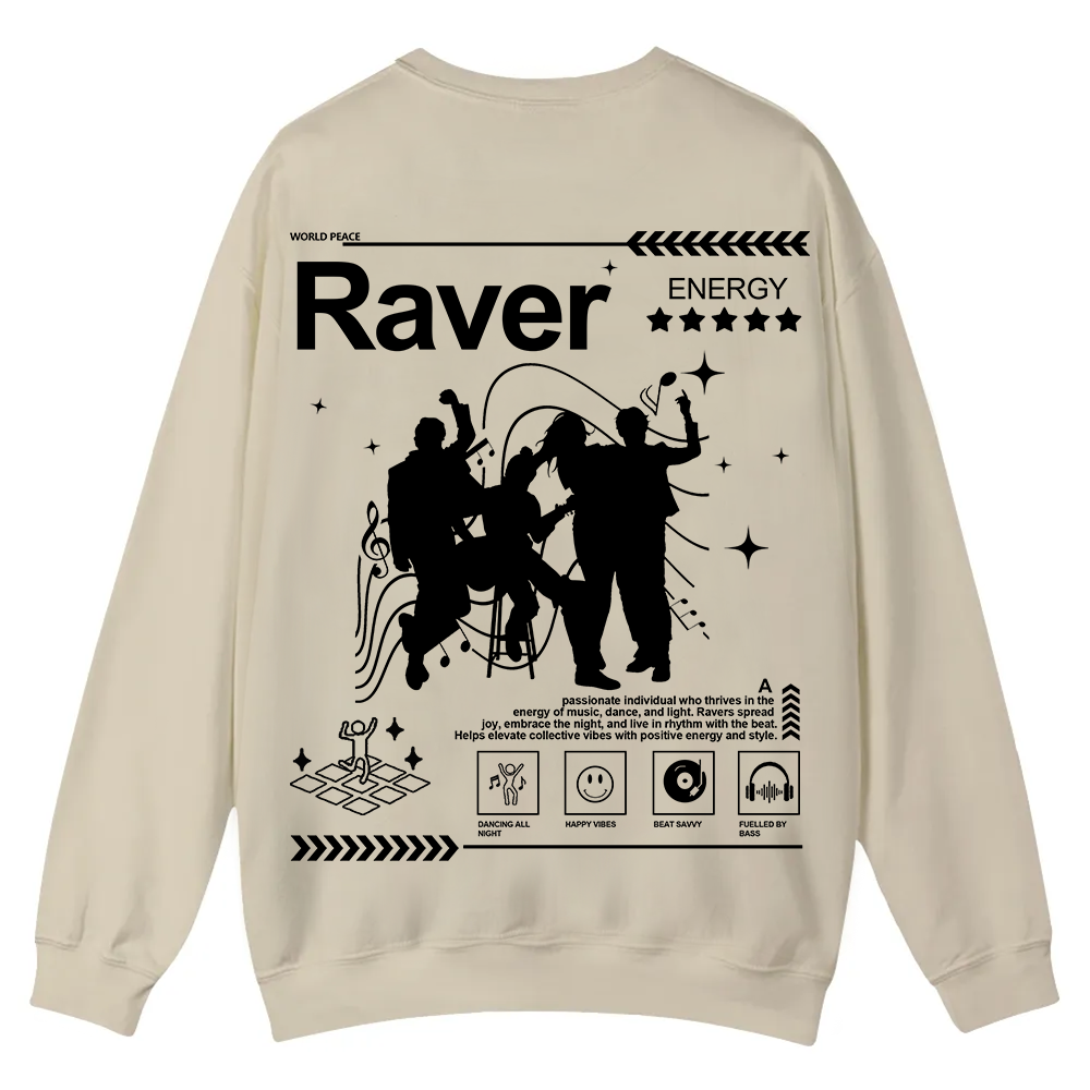 Raver Casual Crewneck Sweatshirt wearishow