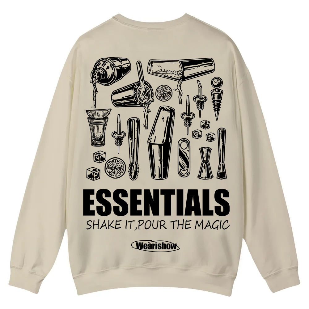 Bartender Essentials Casual Crewneck Sweatshirt wearishow