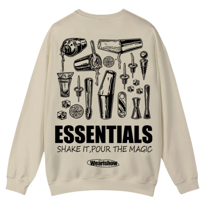 Bartender Essentials Casual Crewneck Sweatshirt wearishow